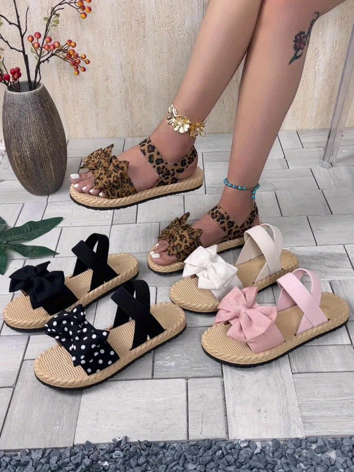 BELLA – Elastic Bow Polka Dot Sandals