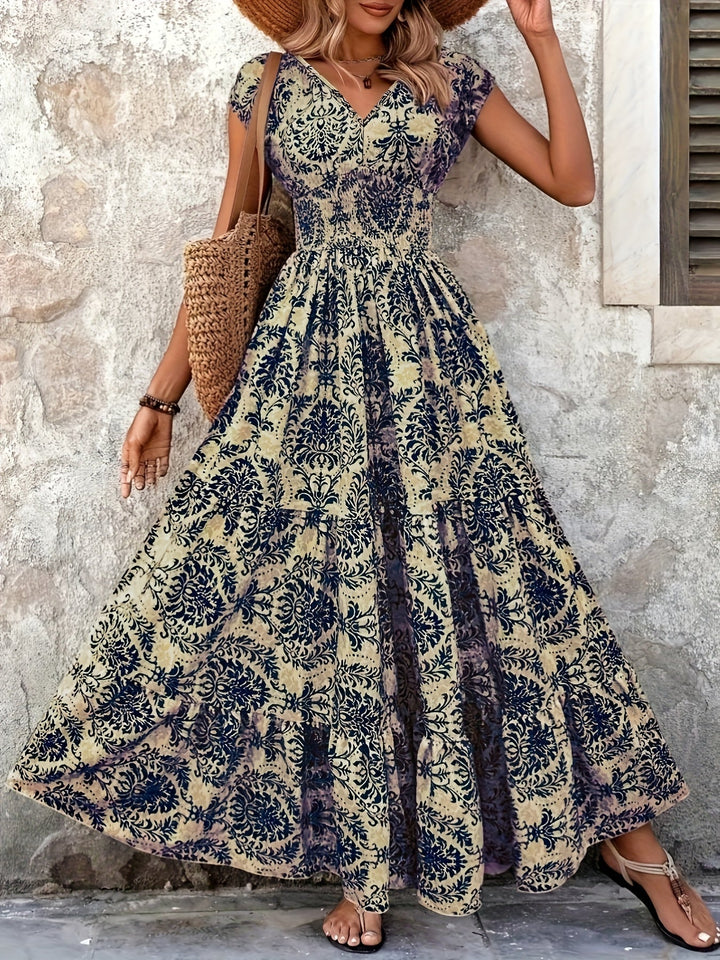Seraphina – Boho V-Neck Maxi Dress
