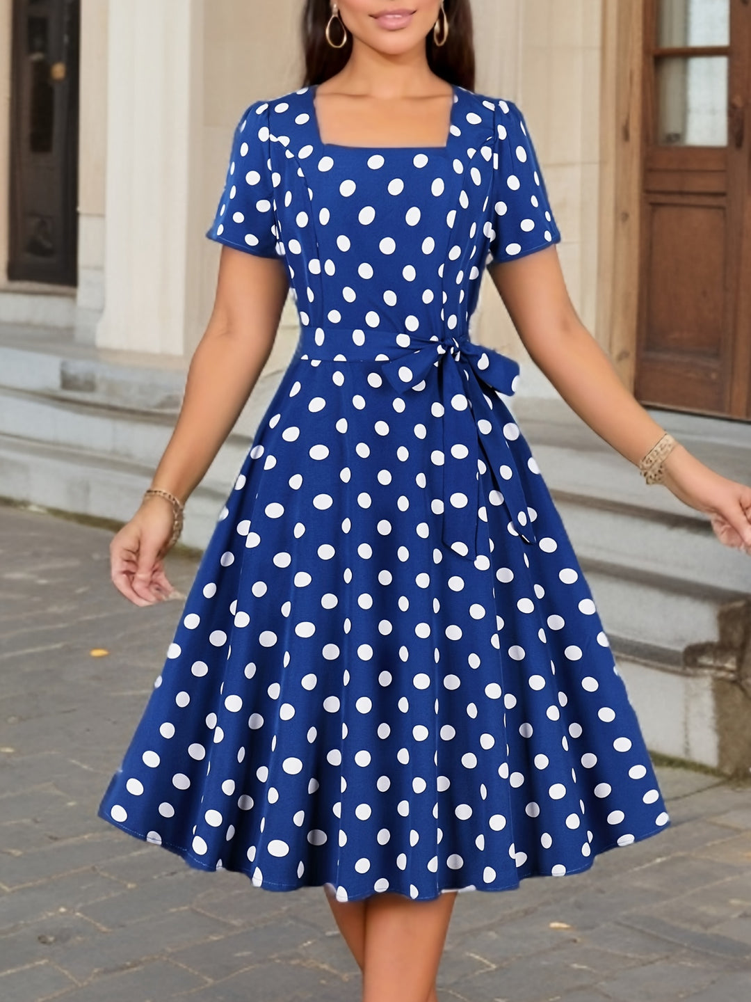 Marilyn™ - Elegant Polka Dot Midi Dress