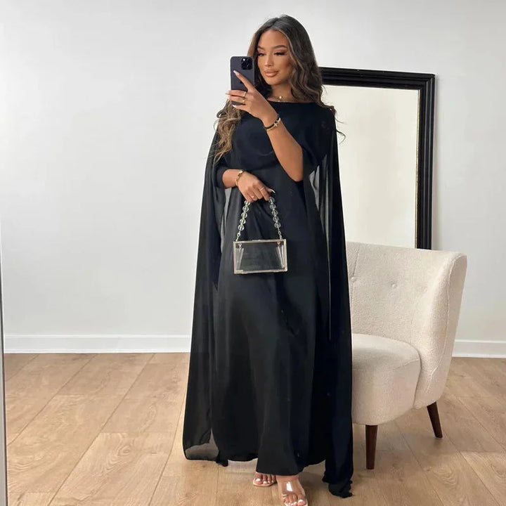 Clementine | Cape Maxi Wedding Guest Dress