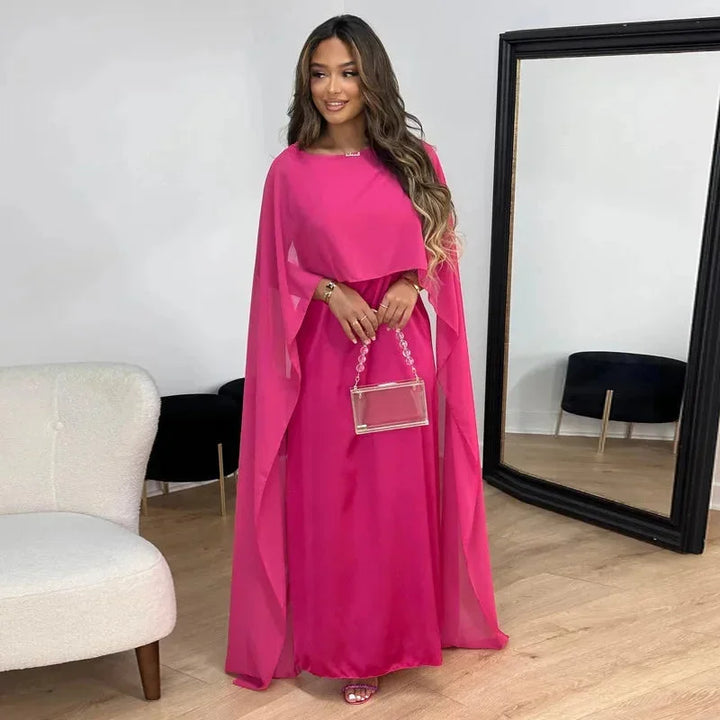Clementine | Cape Maxi Wedding Guest Dress