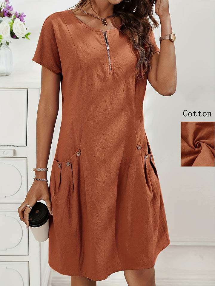 Amara™ | Button Detail Dress