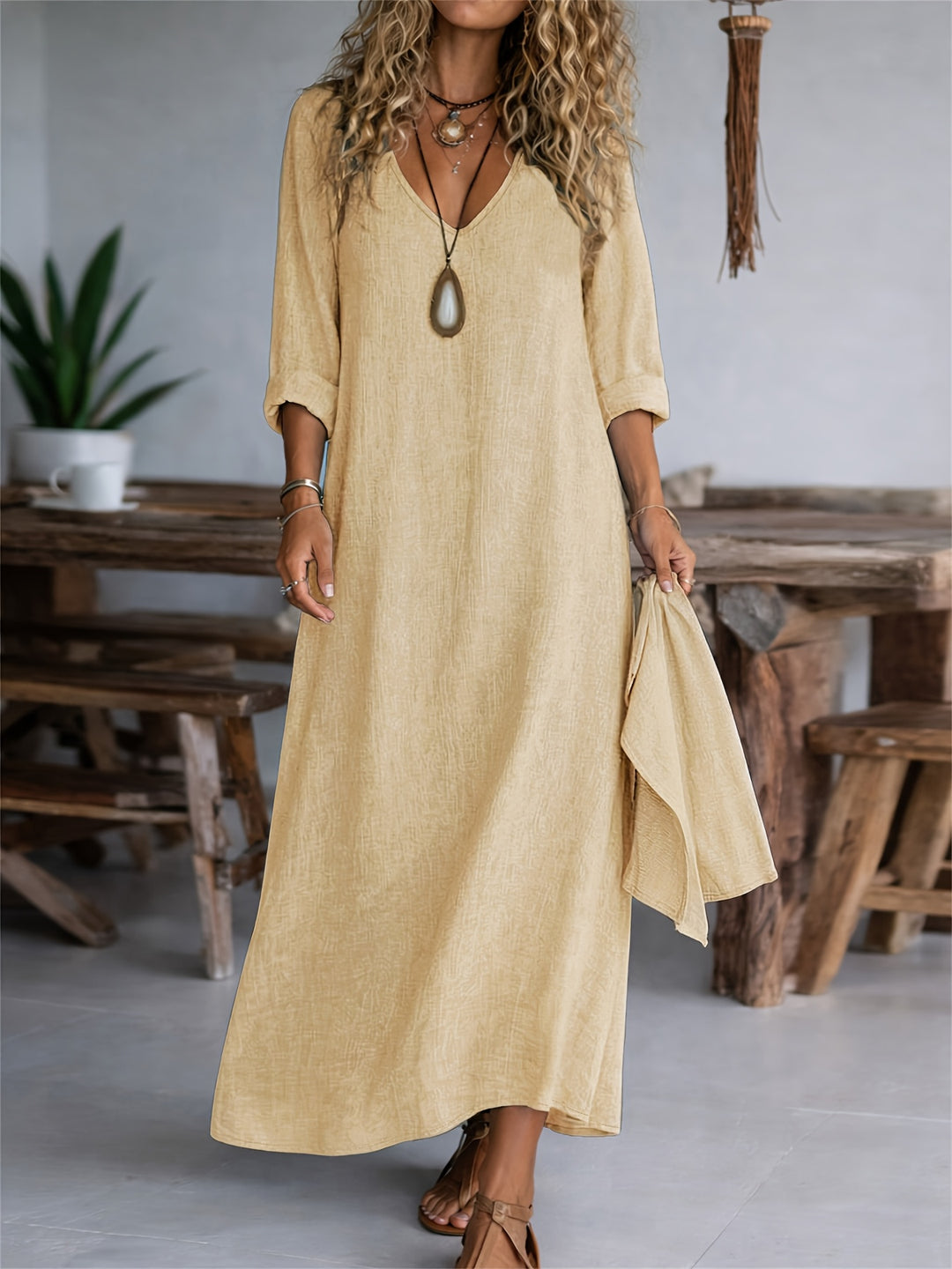 Sorella™ - Relaxed V-Neck Maxi Dress
