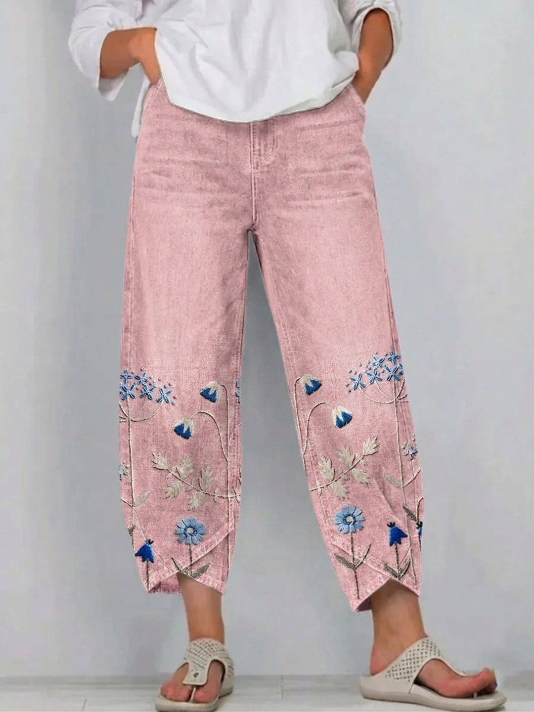 Aven | Linen Embroidered Pants
