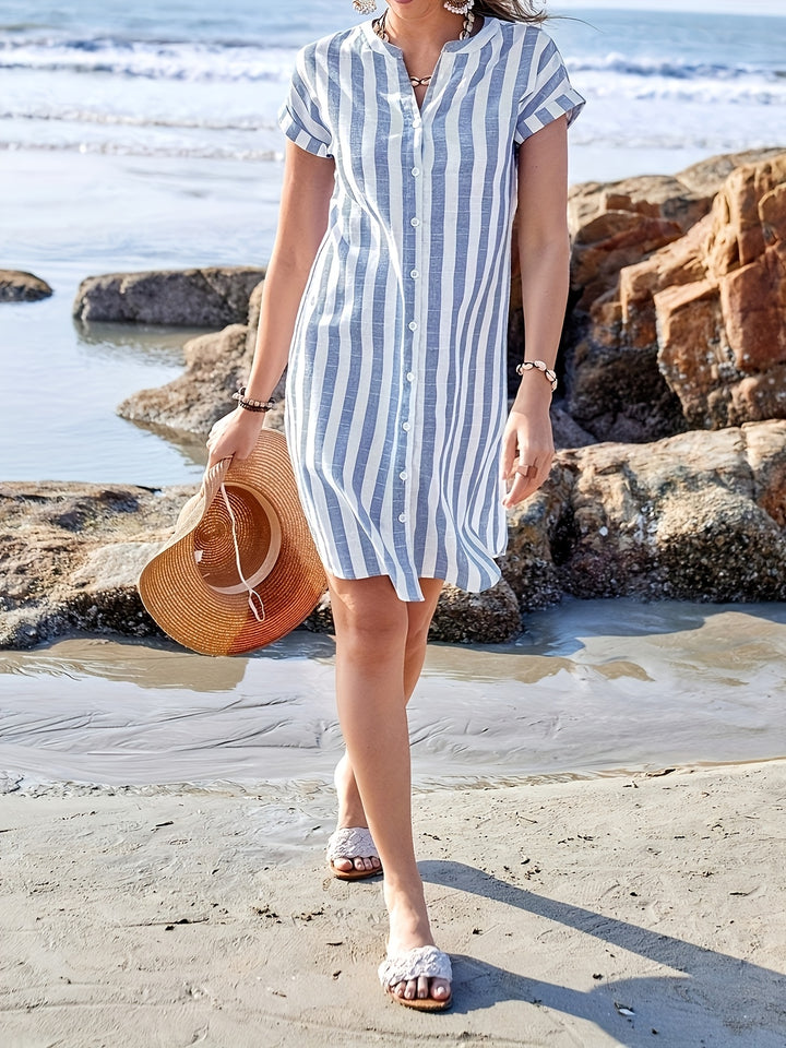 Maya™ | V-Neck Striped Dress