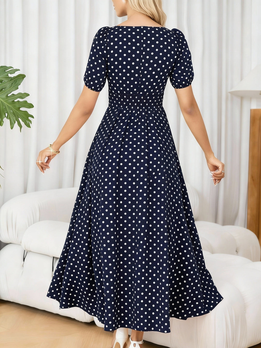 ELEANOR™ - Elegant Polka Dot Maxi Dress