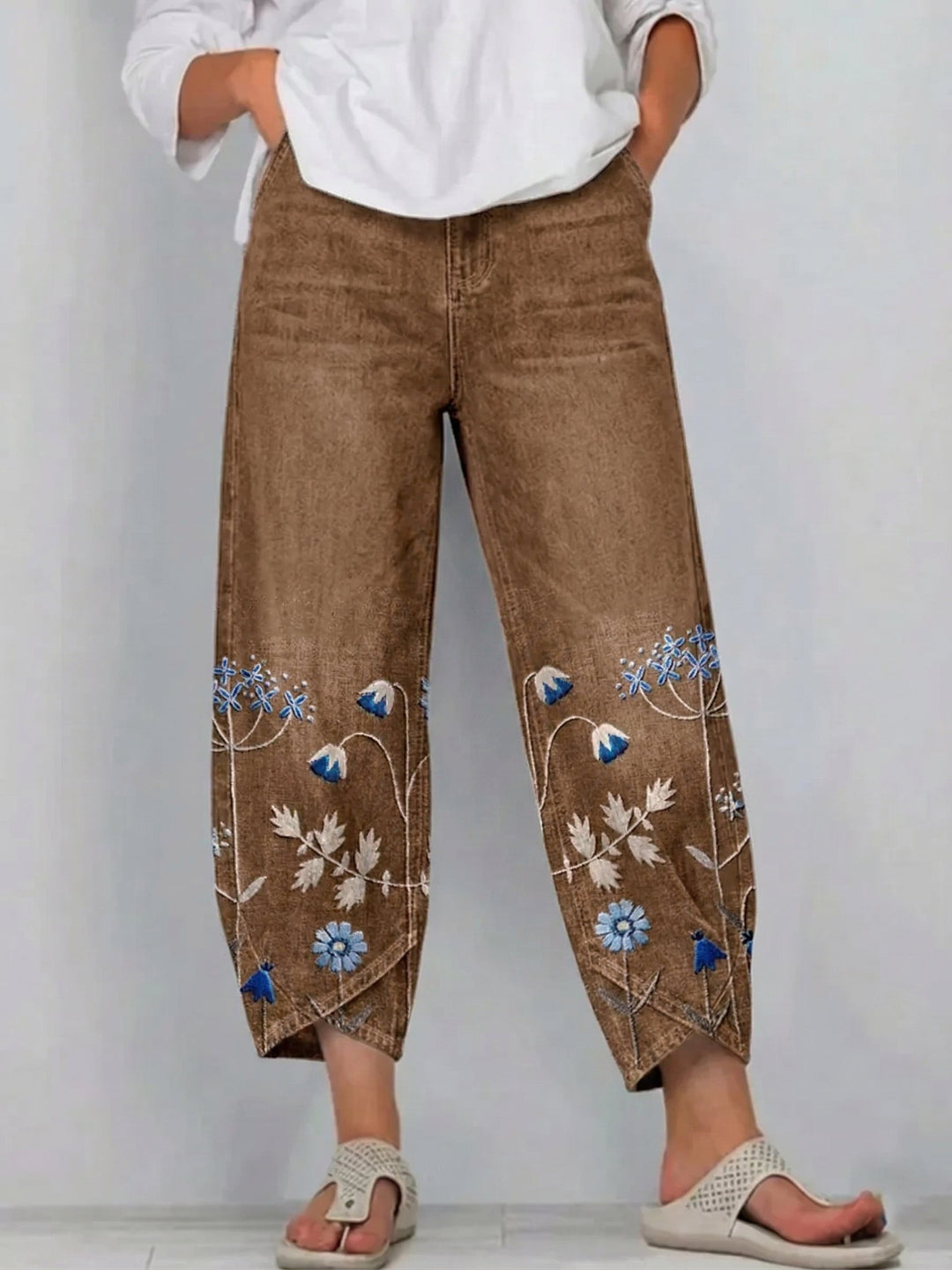 Aven | Linen Embroidered Pants
