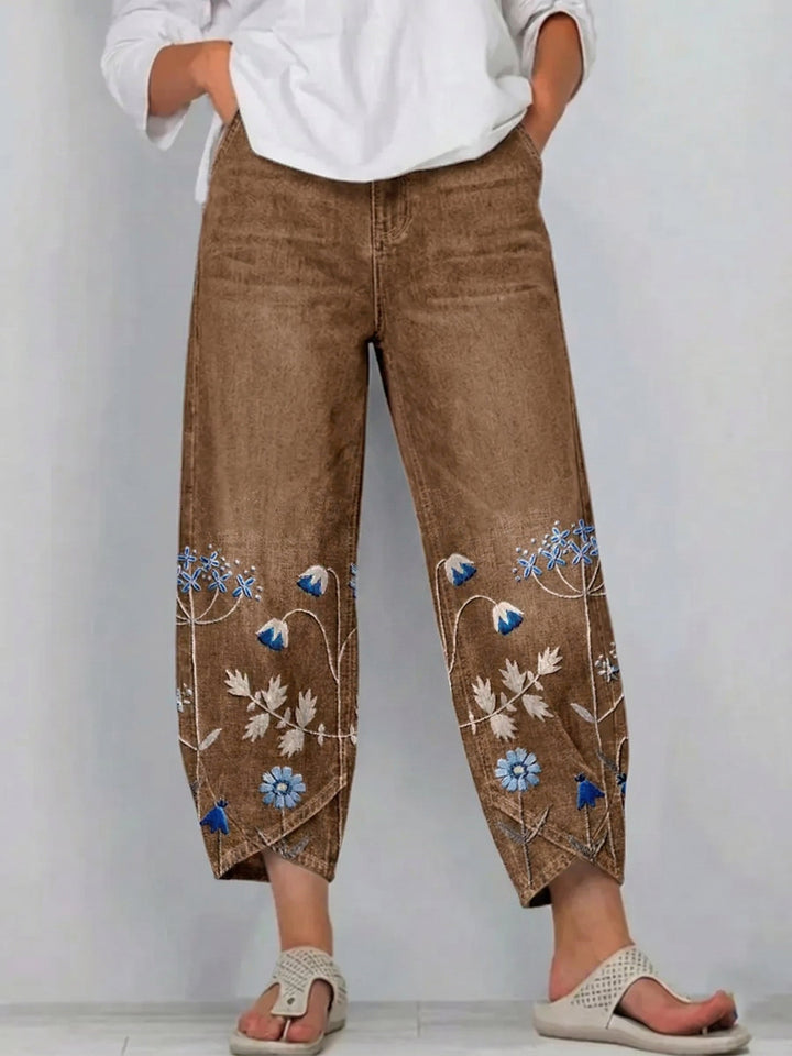 Aven | Linen Embroidered Pants