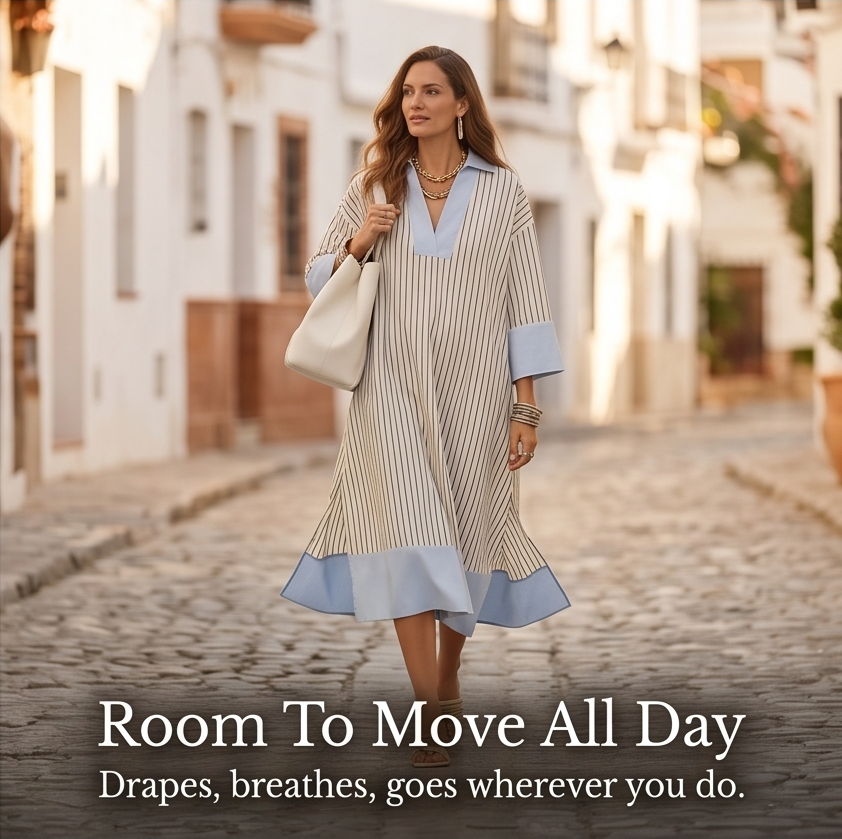 Florene™ – Lightweight Striped Midi Dress