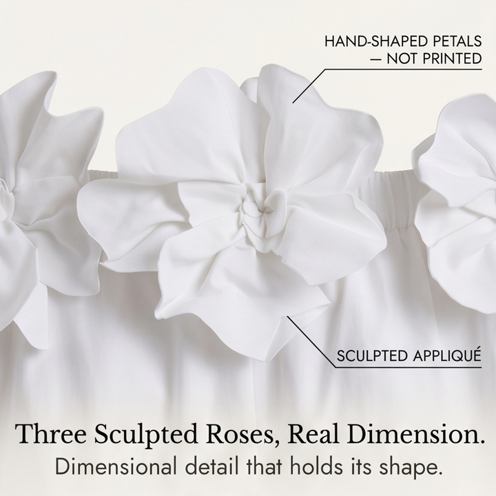 Florenza™ – Sculpted Rose Off-Shoulder Dress