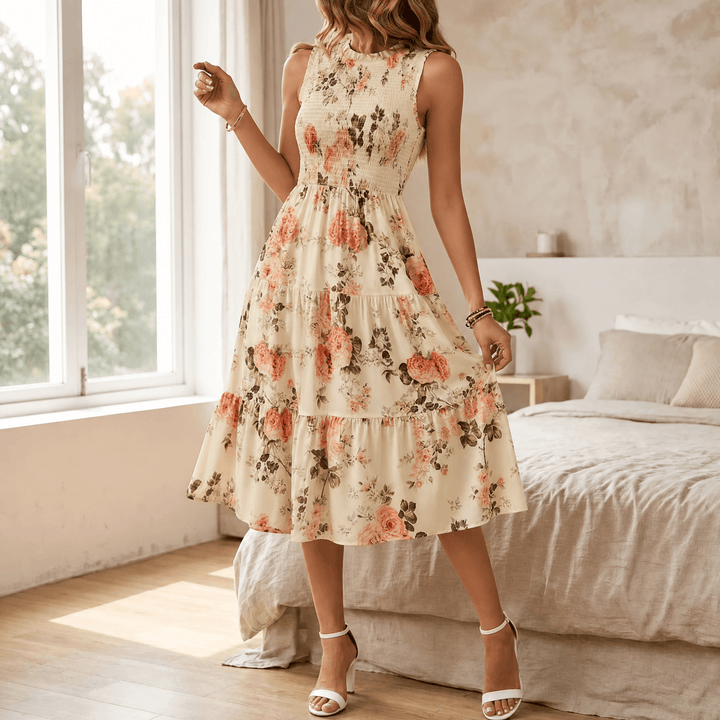 Florenza™ – Smocked Floral Midi Dress