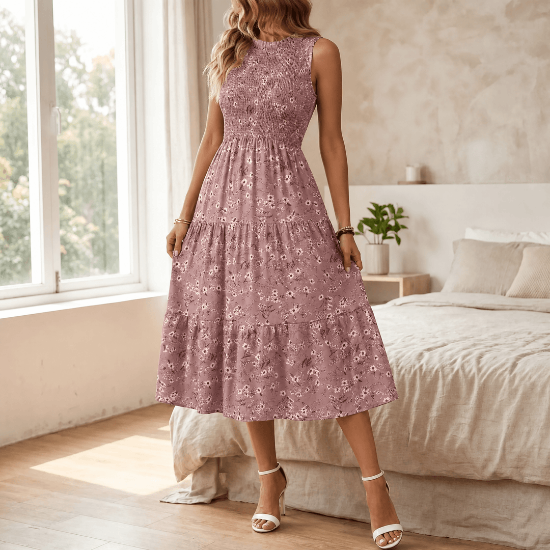 Florenza™ – Smocked Floral Midi Dress