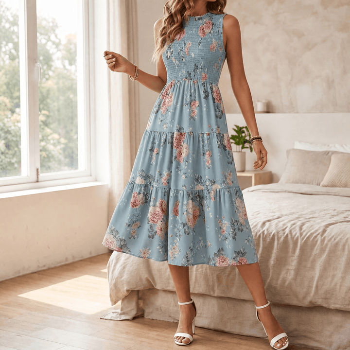 Florenza™ – Smocked Floral Midi Dress