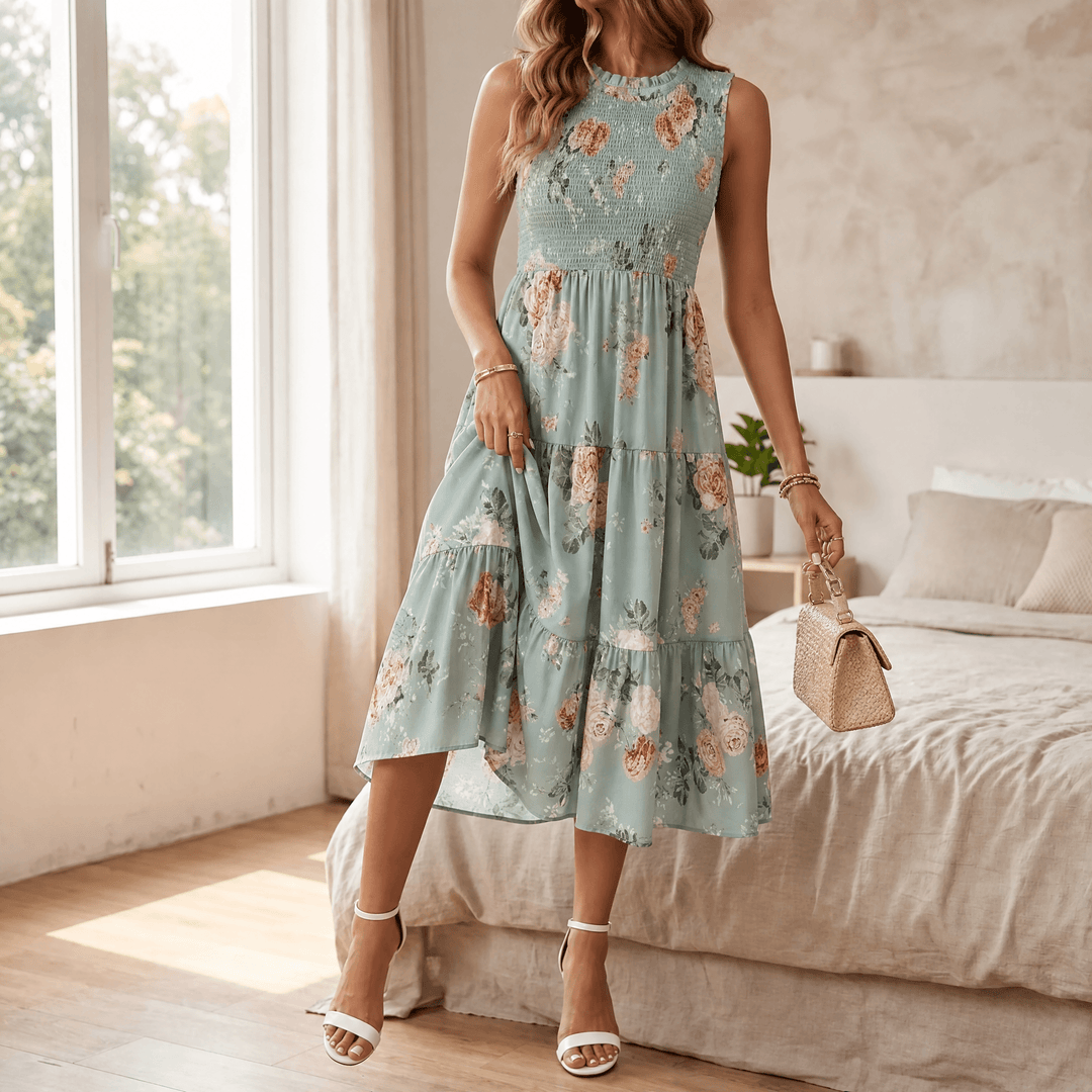 Florenza™ – Smocked Floral Midi Dress