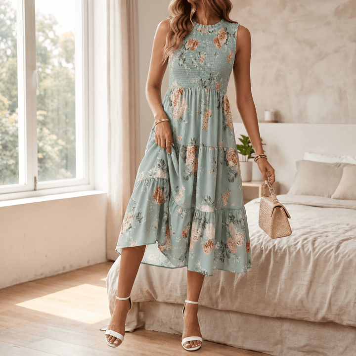 Florenza™ – Smocked Floral Midi Dress