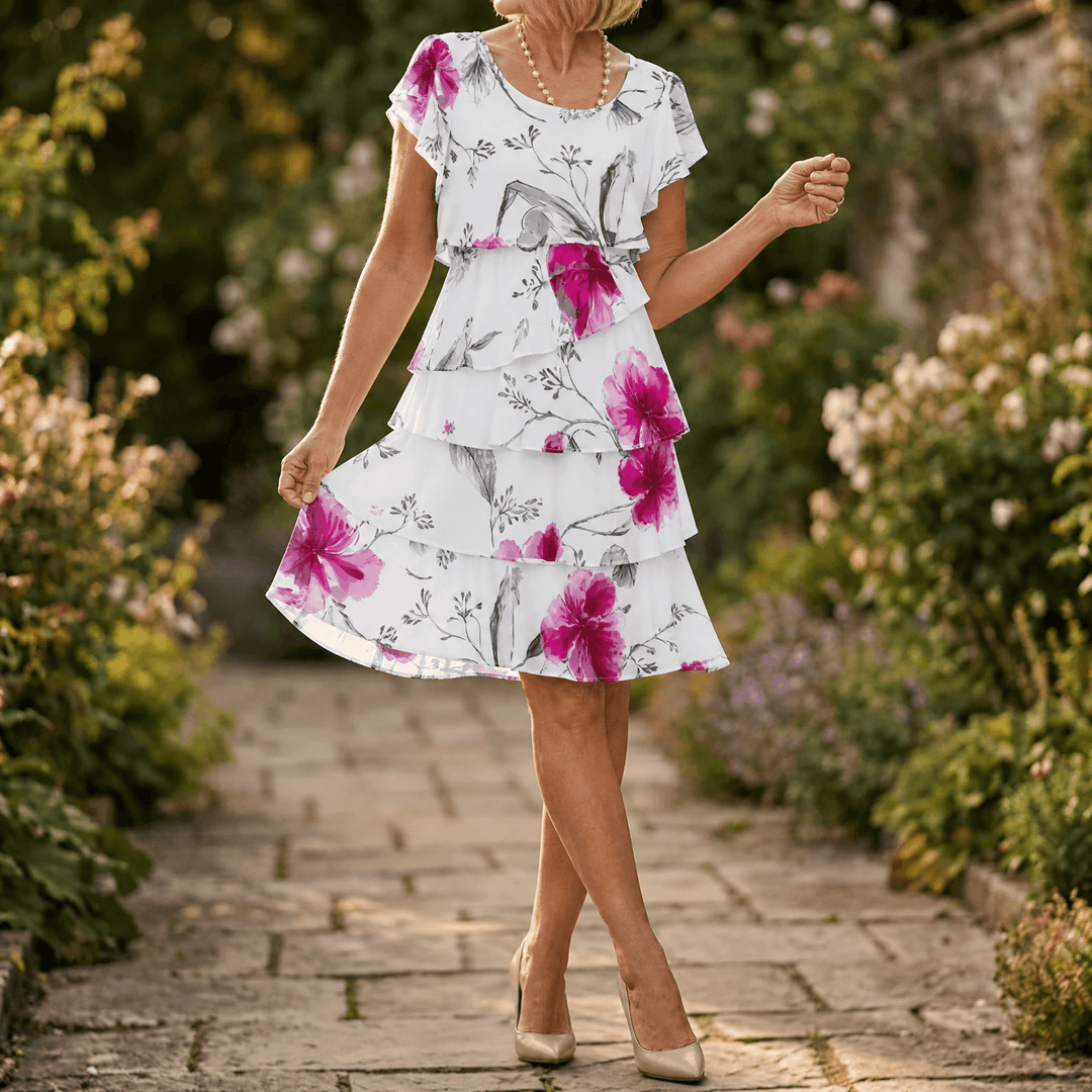 Floressa™ – Cascading Floral Tiered Dress