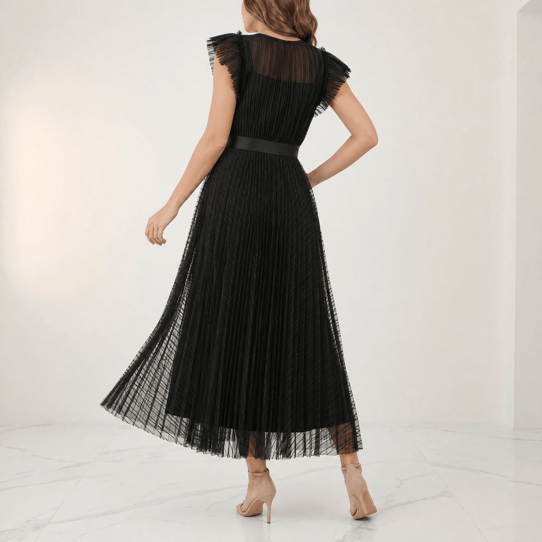 Floressa™ Elegant Flutter Sleeve Midi Dress