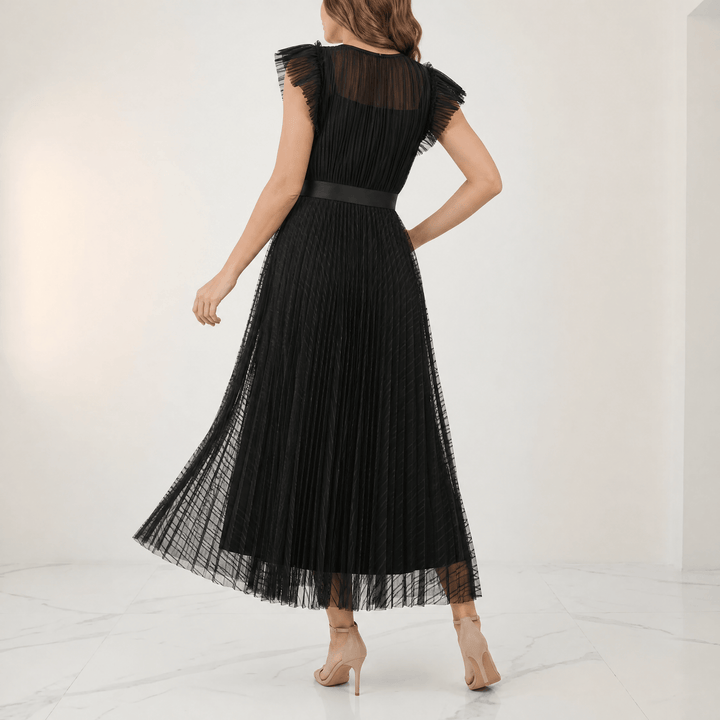 Floressa™ Elegant Flutter Sleeve Midi Dress