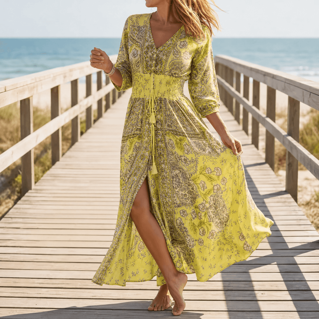 Floressa™ Flowy Floral V Neck Maxi Dress