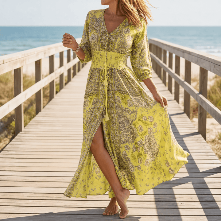 Floressa™ Flowy Floral V Neck Maxi Dress