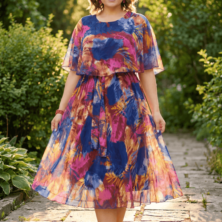 Floressa™ Flowy Lined Chiffon Midi Dress