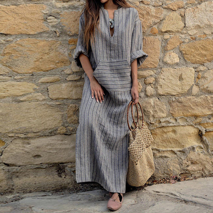 Alina | Artisanal V-Neck Maxi Dress