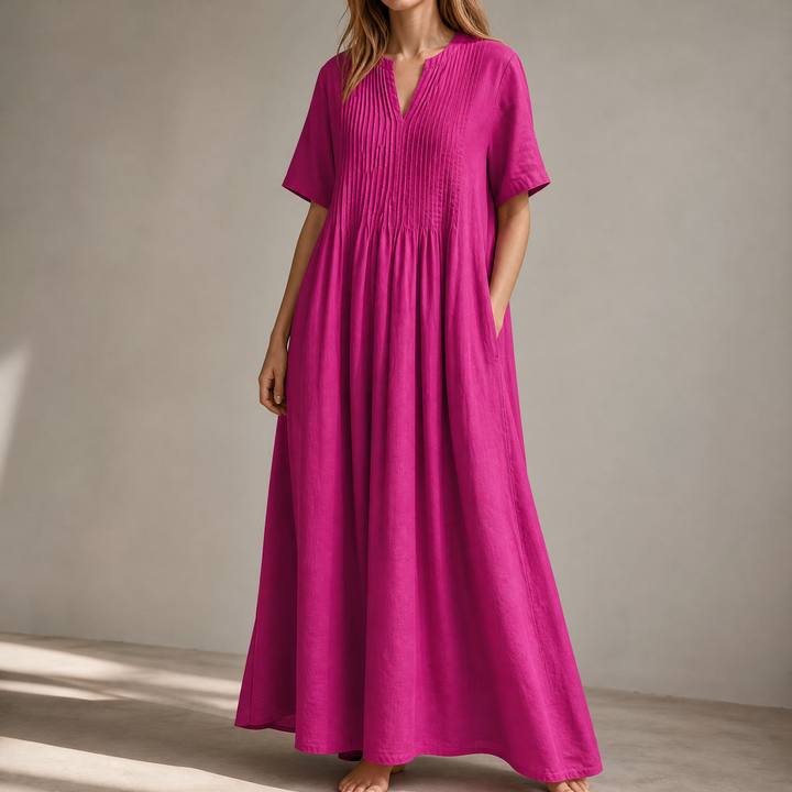 Wren™ – Pin-Tuck Maxi Dress with Pockets