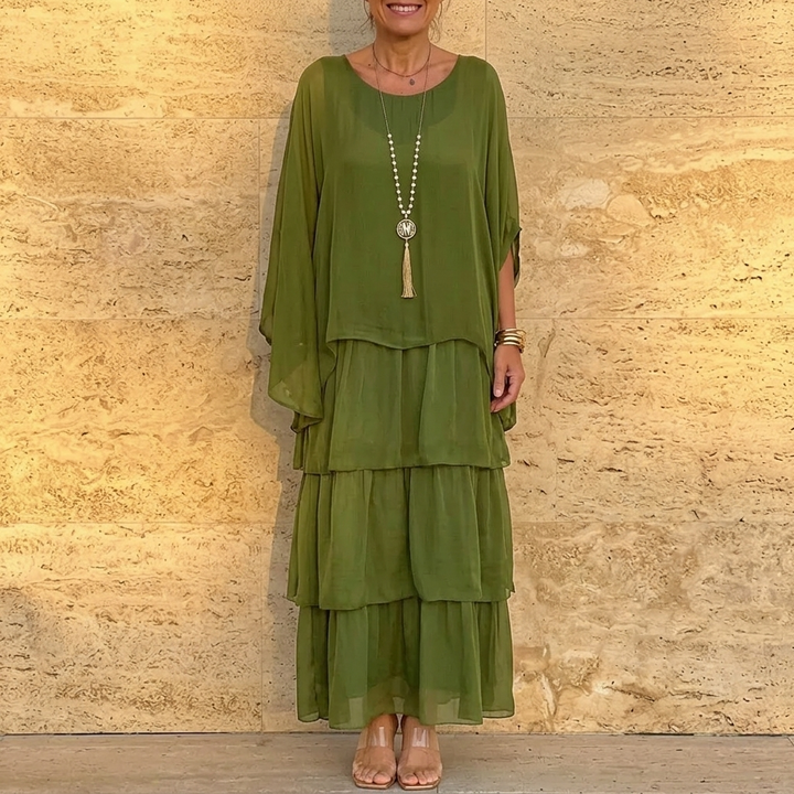 Velara™ – Flowing Tiered Chiffon Maxi Dress