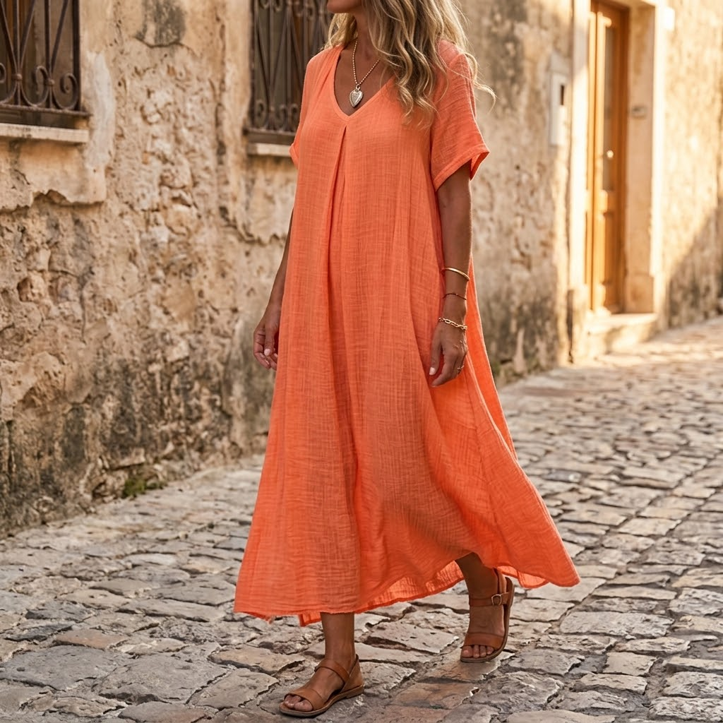 Lunessa™ – Breezy Cotton Linen Summer Dress