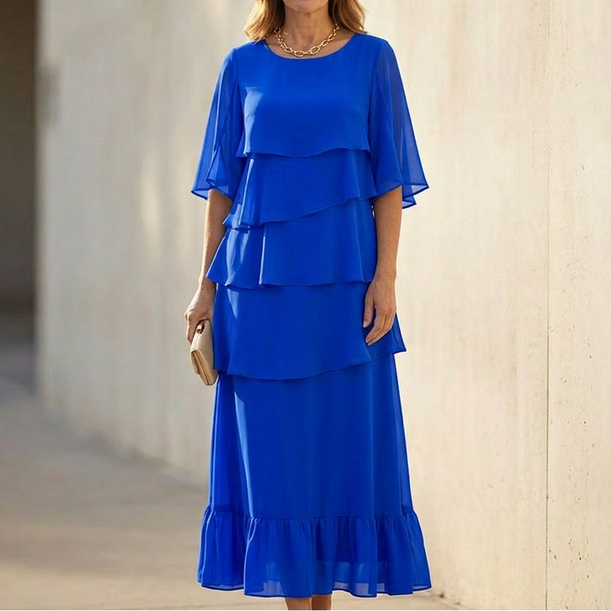 Florelle™ Elegant Layered Ruffle Dress