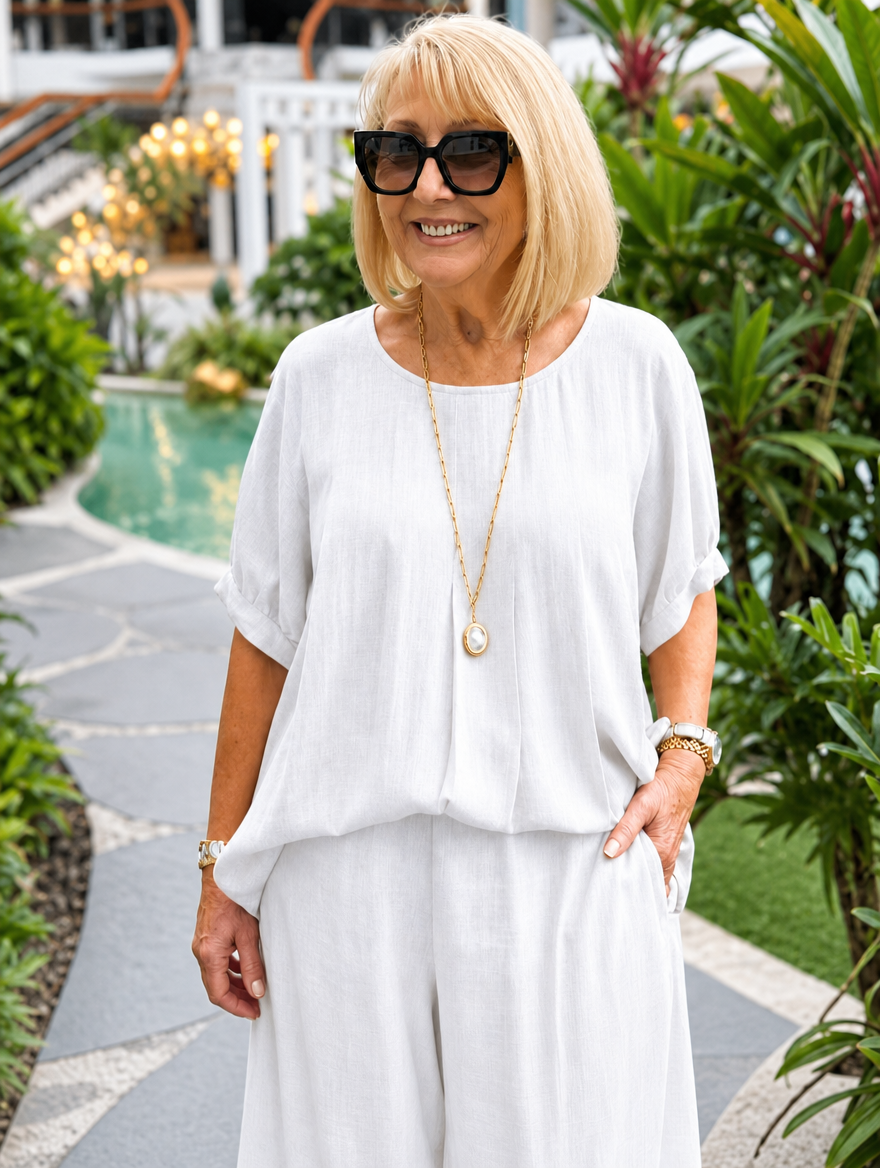 Celine™ Blouse & Shorts Set