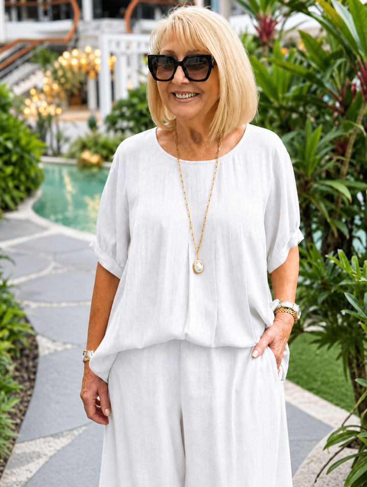 Celine™ Blouse & Shorts Set
