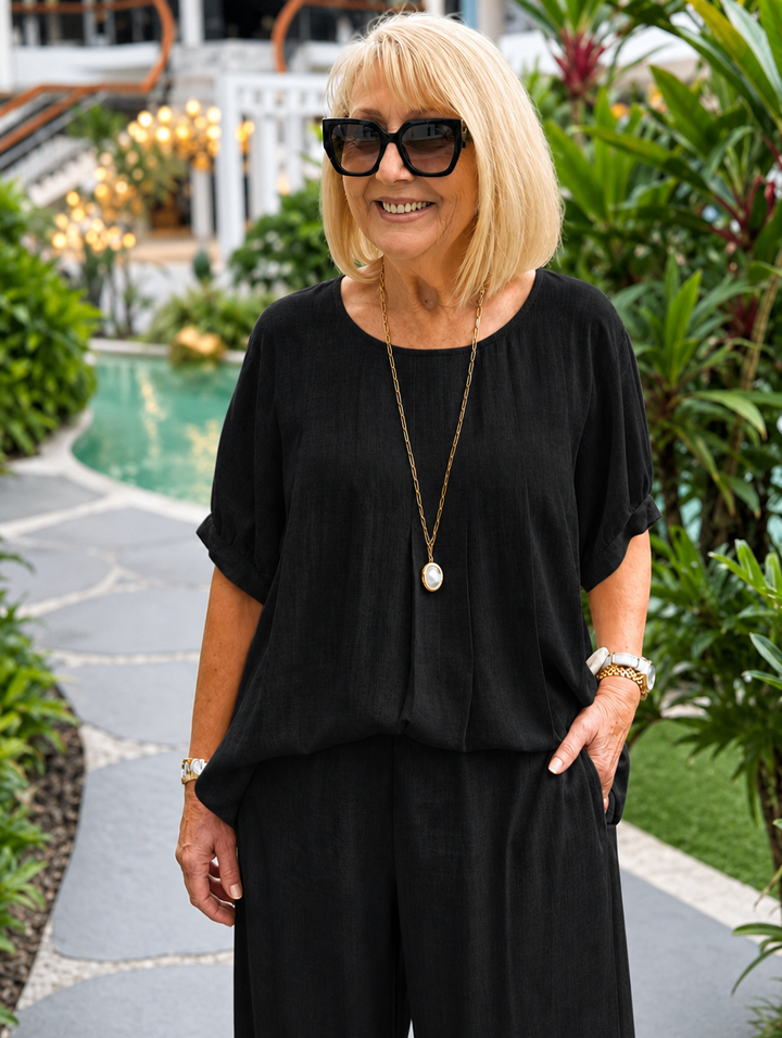Celine™ Blouse & Shorts Set