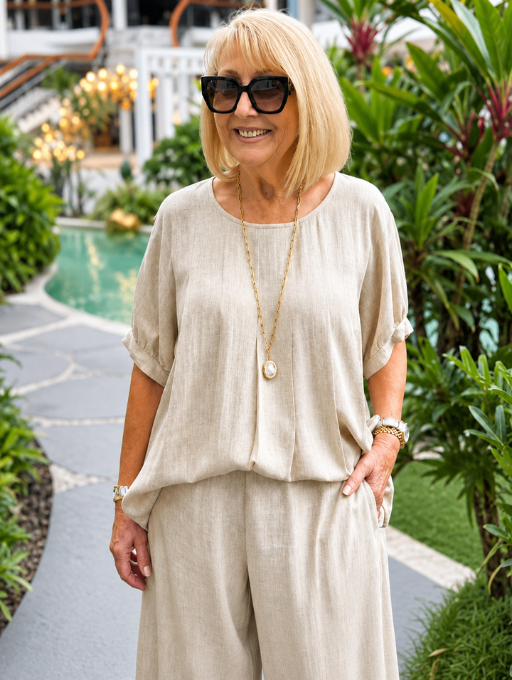 Celine™ Blouse & Shorts Set