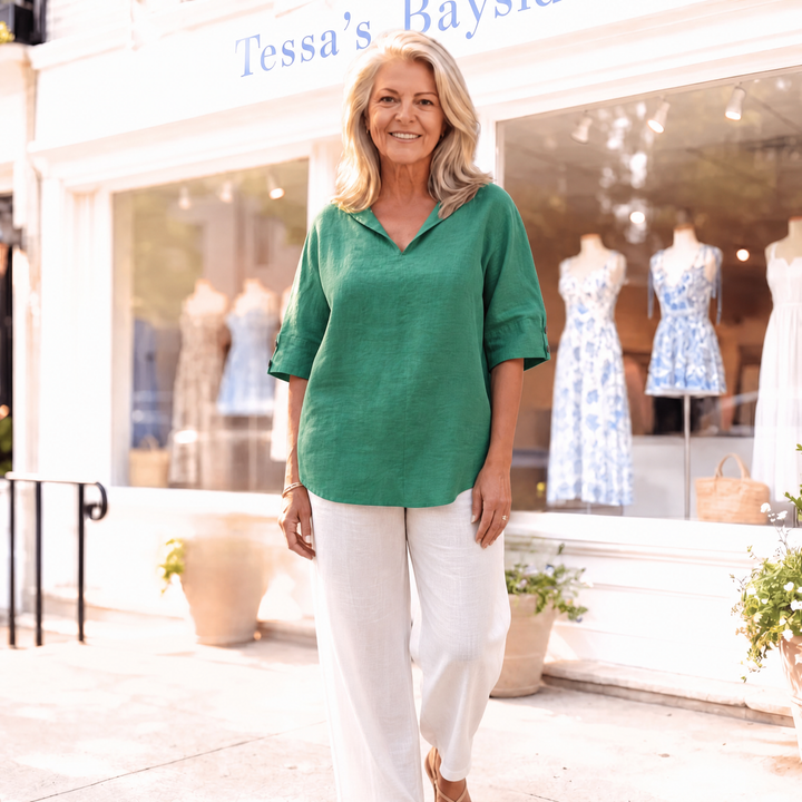 Renee | Linen V-Neck Blouse