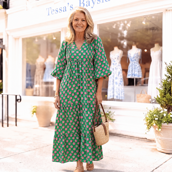 Viola | Timeless Floral Seaside Maxi Dress