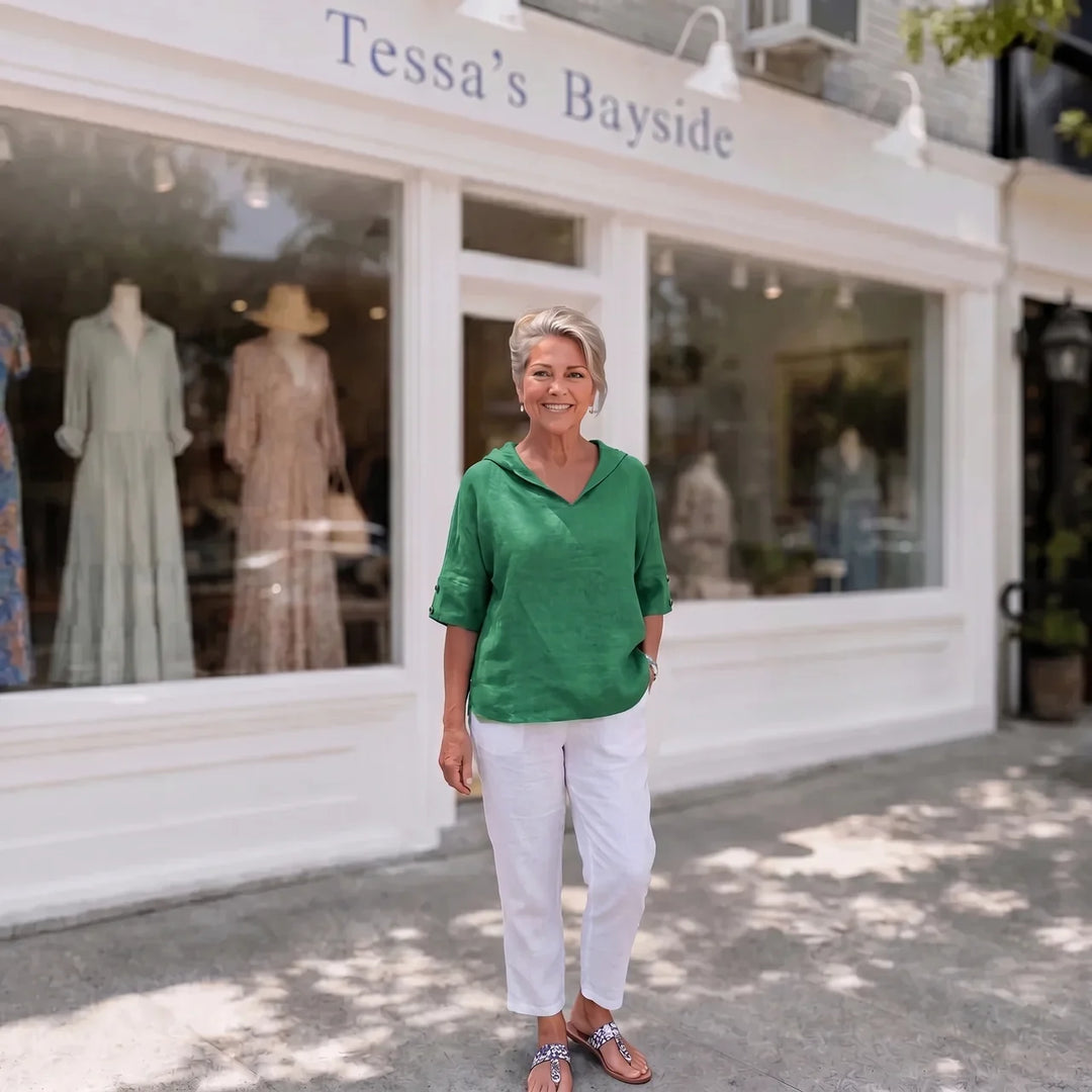 Renee | Linen V-Neck Blouse