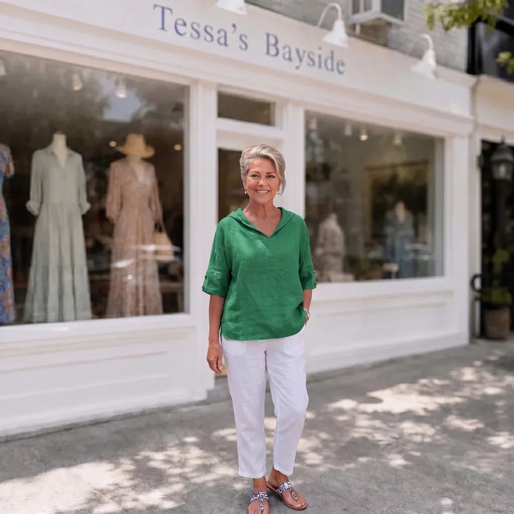 Renee | Linen V-Neck Blouse
