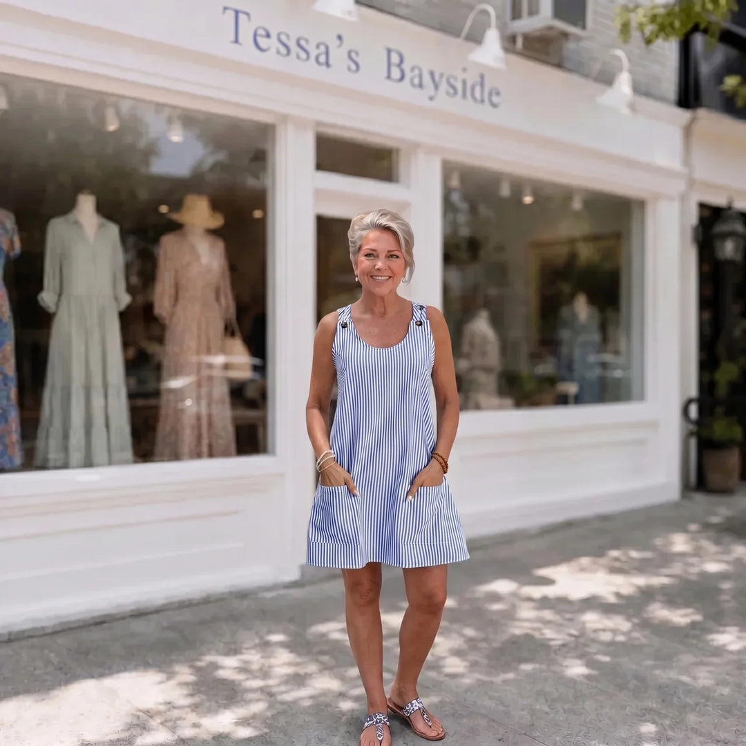 Felicia | Breezy Striped Pocket Dress — Beach to Dinner