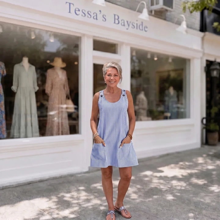 Felicia | Breezy Striped Pocket Dress — Beach to Dinner