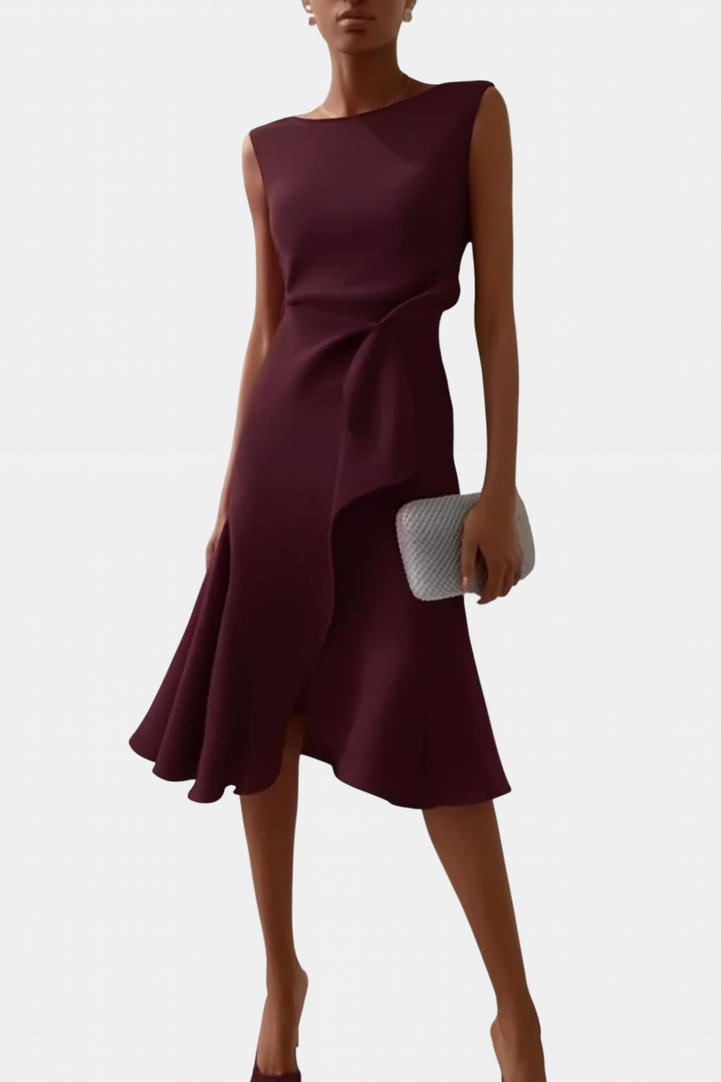 Sheila | Draped Midi Wedding Guest Dress