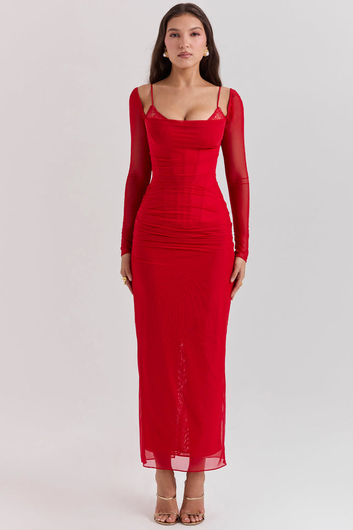 Nora | Long Sleeve Maxi Wedding Guest Dress