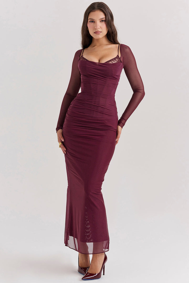 Nora | Long Sleeve Maxi Wedding Guest Dress