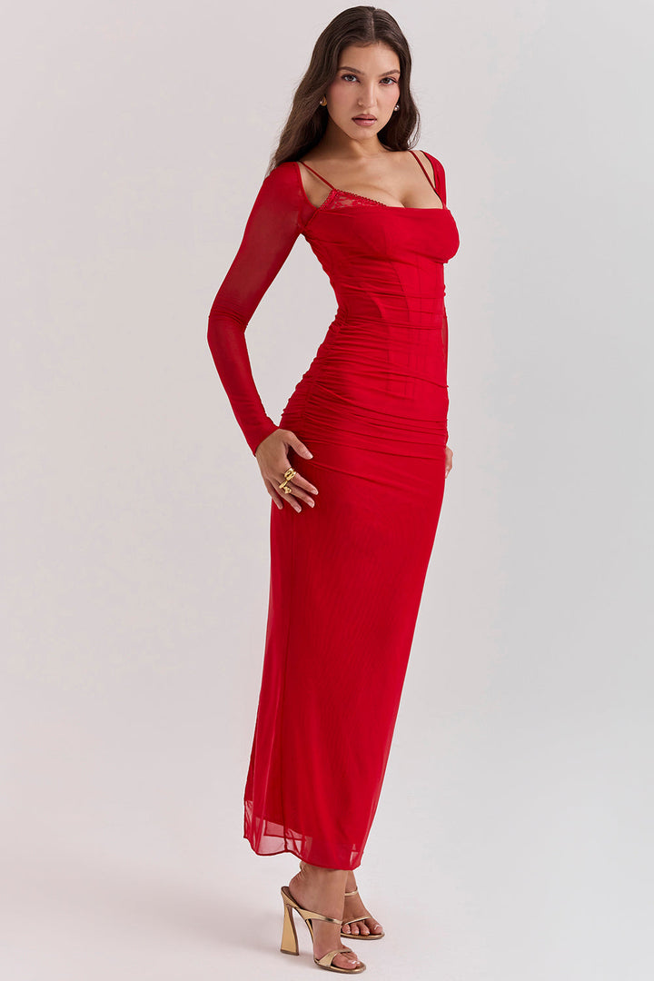 Nora | Long Sleeve Maxi Wedding Guest Dress