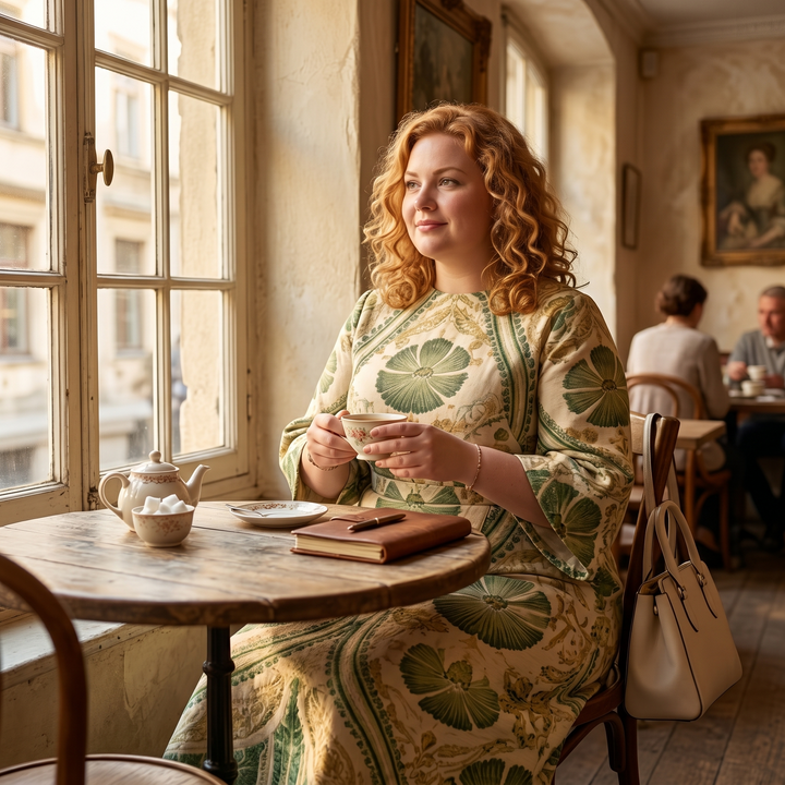 Serenza™ Vintage Tapestry Midi Dress for Curves