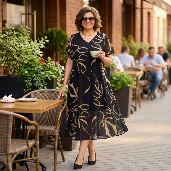 Vivara™ – Flowing Chiffon Midi Dress