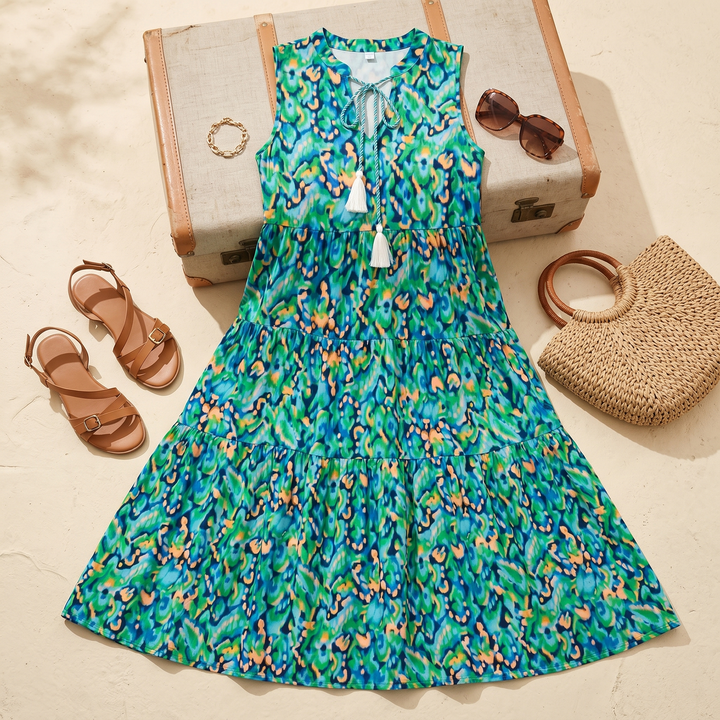 Soleia™ – Tiered Boho Midi Dress for Effortless Summer Days