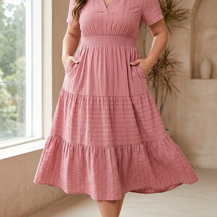 Vivara™ – Flowing V Neck Summer Maxi Dress