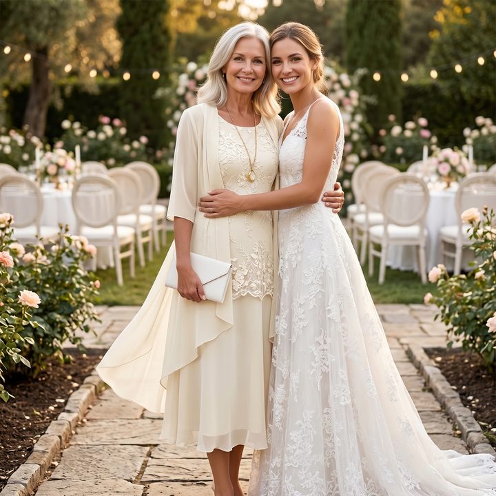 Florenza™ – Elegant Lace and Chiffon Dress Set