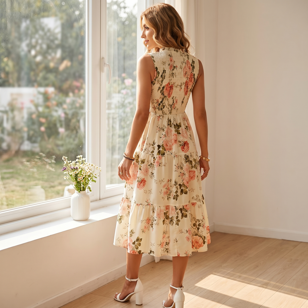 Florenza™ – Smocked Floral Midi Dress